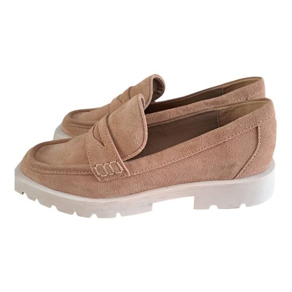 Dolce Vita Women's Suede Dune Tan Lug Loafers Elias Comfort Classic Chunky Sz 9 - Picture 5 of 8